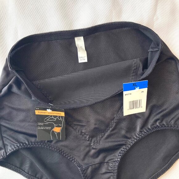 Bali Tummy Solutions Jacquard Shaping Brief SINGLE PAIR Women's XL Black NWT - Picture 3 of 4